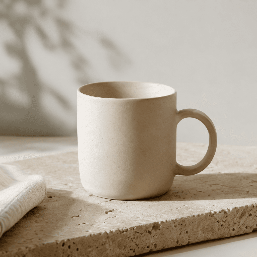 Neutral ceramic mug generated with Image 2.5 Flare